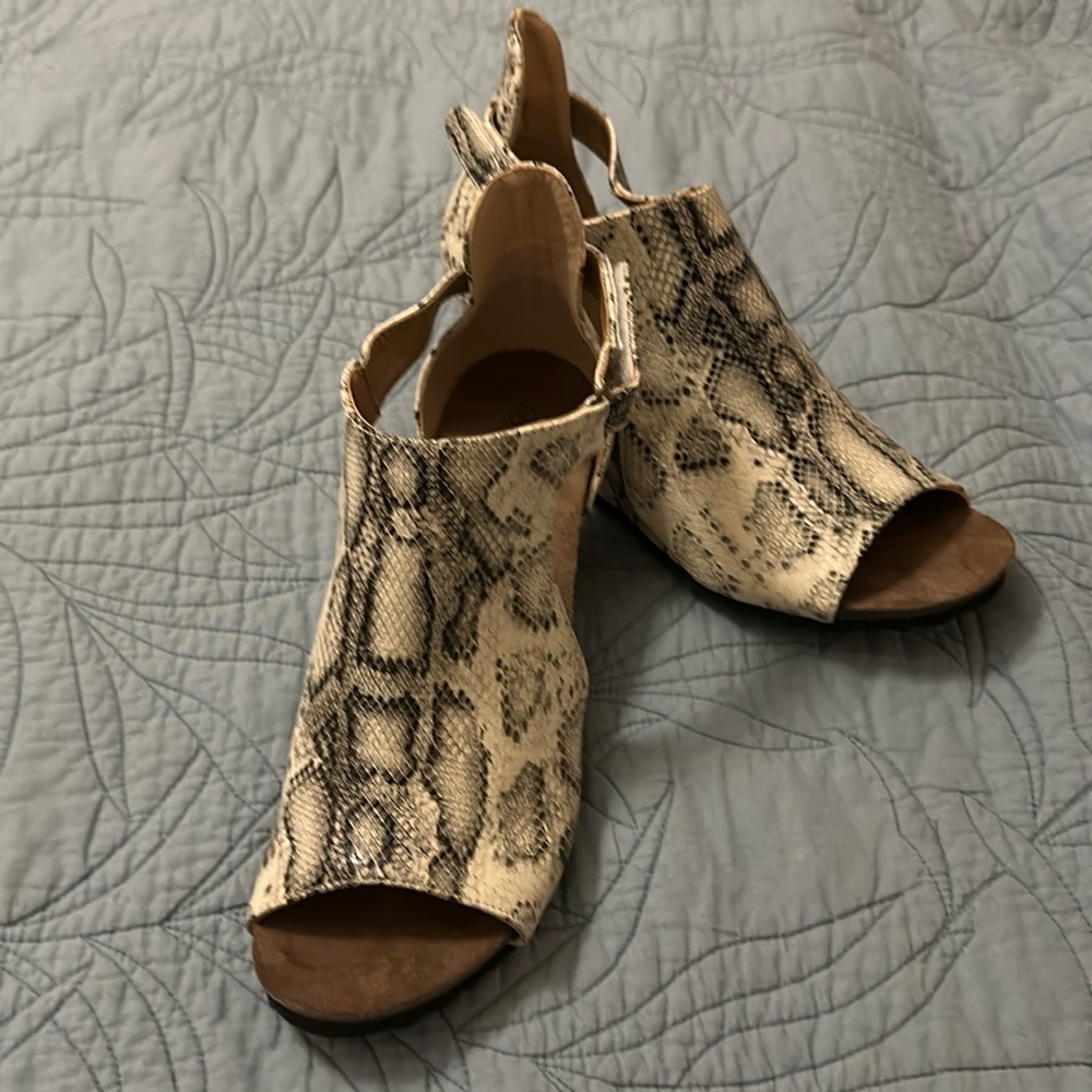 Snake Print Wedge Sandal